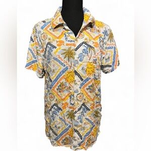Edgar & Ash NWT Men’s Hawaiian Print Short Sleeve Button-Up Shirt Tropical Aloha